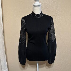 Belldini black sparkley mock neck sweater